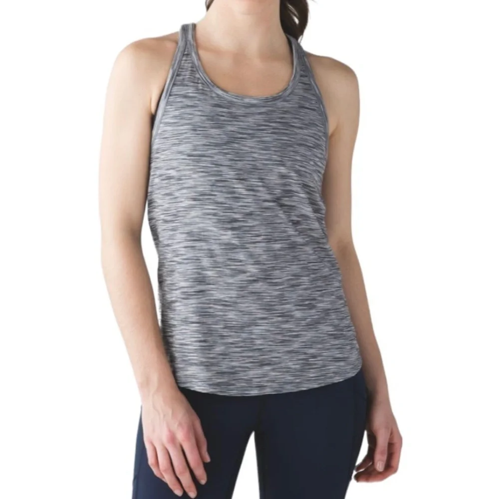 Lululemon Yogi Everyday Tank 4 Color Space Dye White Black size 10
